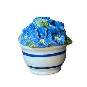 Blue Skies Salt and Pepper Flower‎ Pot New in Box by Certified Floral Ceramic